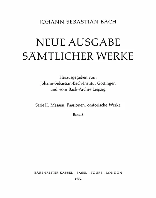 5. Matthäus-Passion, Fassung 1736