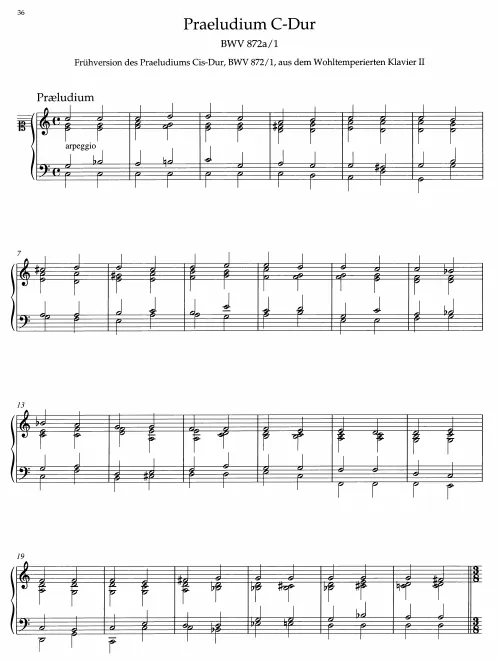 3a. Præludium in , BWV 872a/1 (Early Version of Prelude in )