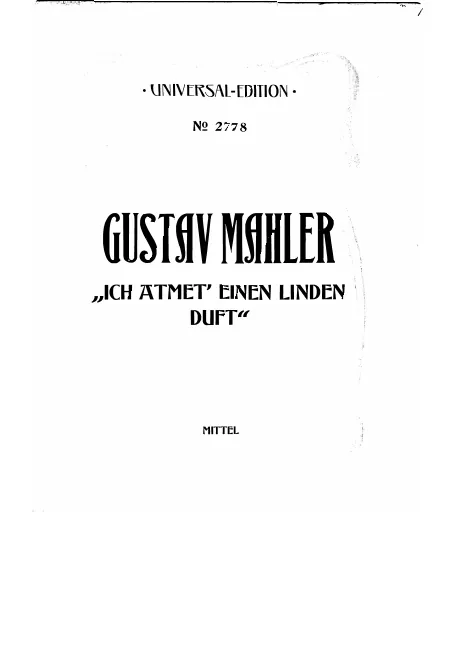 2. Ich atmet’ einen linden Duft (, original key)