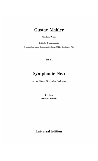 I. Symphony No.1, GMW 11