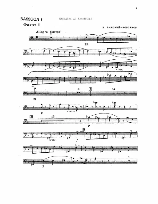 Bassoon 1, 2, Contrabassoon