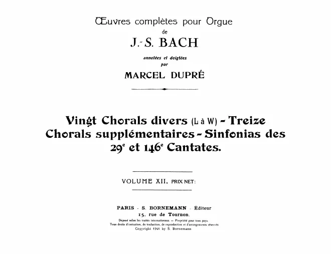 12. 20 Chorals divers; 13 Chorals supplémentaires; Sinfonias de 29e et 146e Cantates