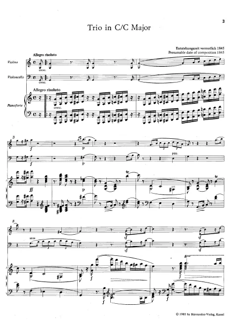 Piano score and parts