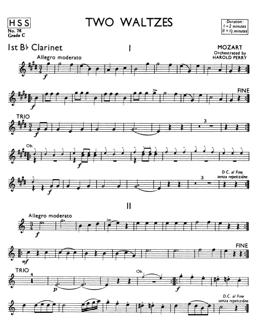 Clarinet 1, 2 (B), Alto Clarinet (E), Bass Clarinet (B)