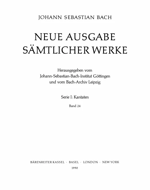 24. Kantaten zum 18. und 19. Sonntag nach Trinitatis