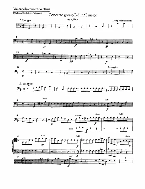 Cello Solo/Cellos/Basses/Continuo