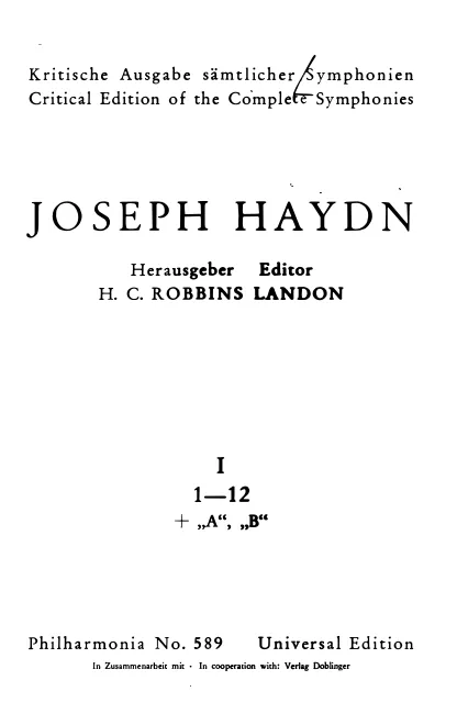 1. Symphonies Nos.1-12, A, B