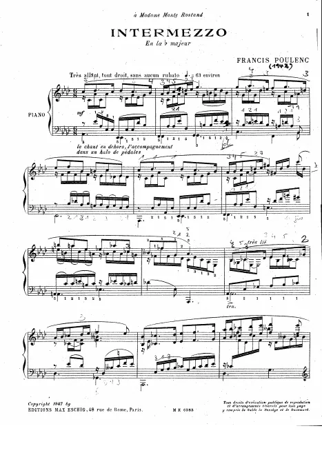 Troisième Intermezzo, FP 118