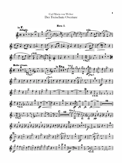 Horn 1, 2 (F), 3, 4 (C)