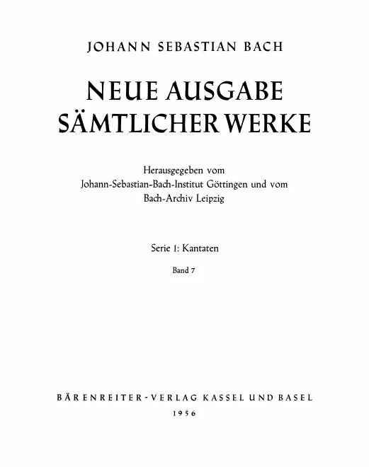 7. Kantaten zu den Sonntagen Septuagesimae und Sexagesimae