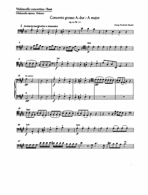 Cello Solo/Cellos/Basses/Continuo