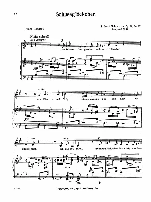 Complete Score (low voice, transposed to )