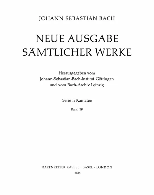 19. Kantaten zum 9. und 10. Sonntag nach Trinitatis
