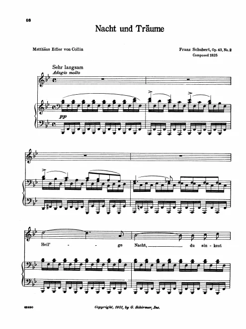 Complete Score (medium voice, transposed to )