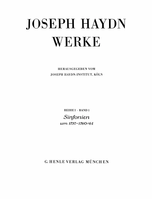 I/1. Sinfonien um 1757-1760/61