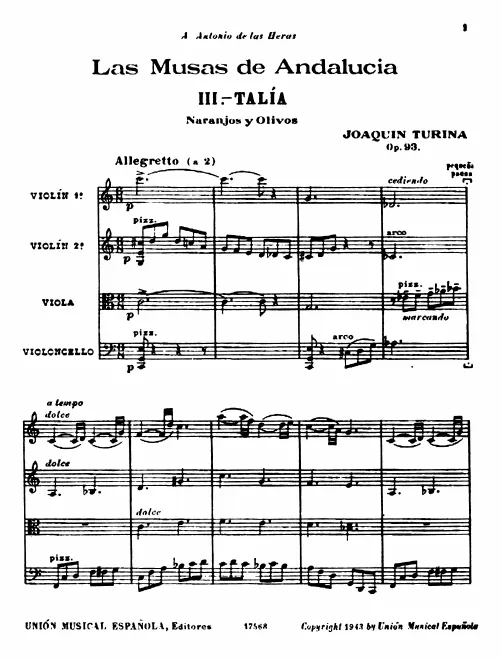 3. Talía - score, parts