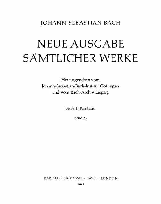 23. Kantaten zum 16. und 17. Sonntag nach Trinitatis
