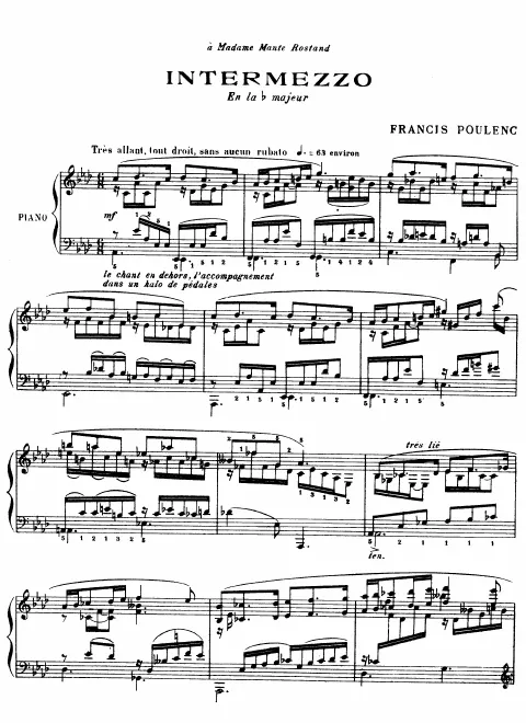 Troisième Intermezzo, FP 118