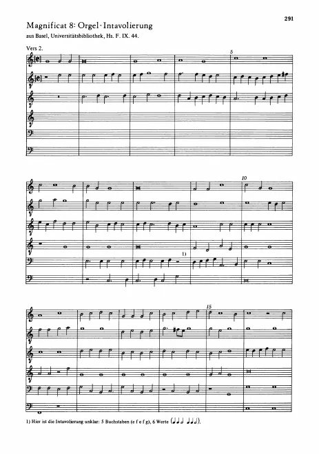 Anhang: Orgel-Intavolierung, Hs. F. IX. 44.