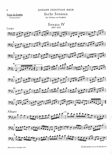Continuo (Viola da Gamba) Part