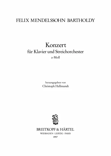 II/1. Klavierkonzert a-Moll MWV O 2