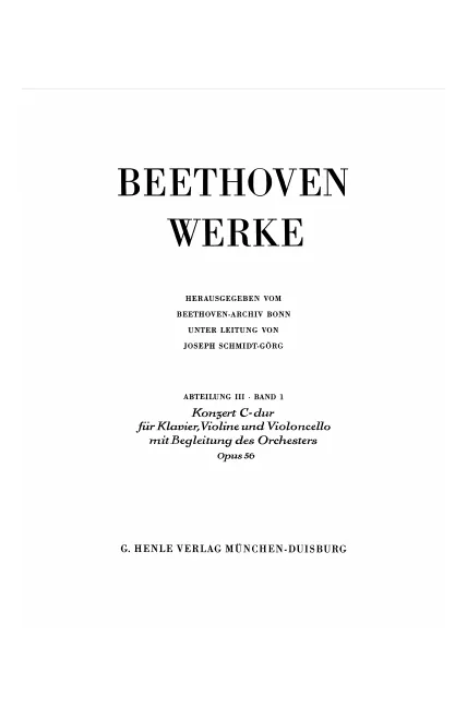 1. Konzert C-dur für Klavier, Violin und Violoncello mit Begleitung des Orchesters