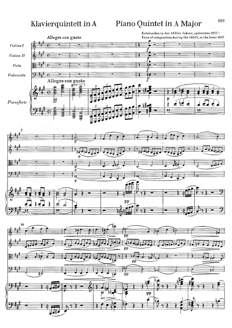 Piano score and parts