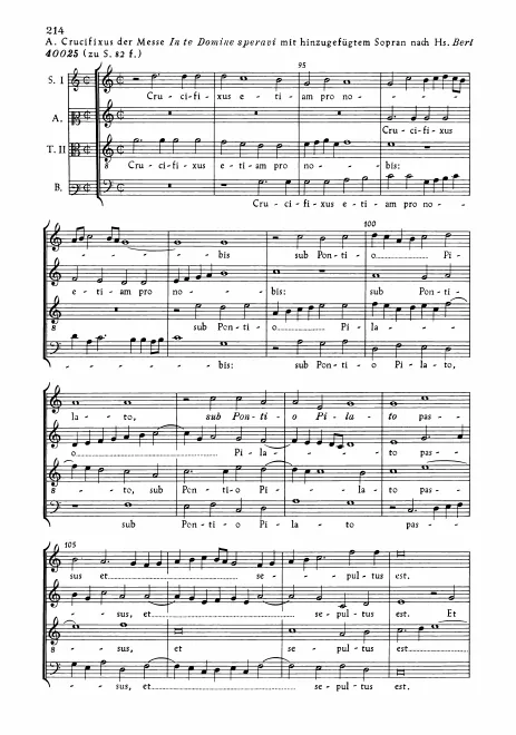 Anhang: A. Crucifixus (with Soprano)