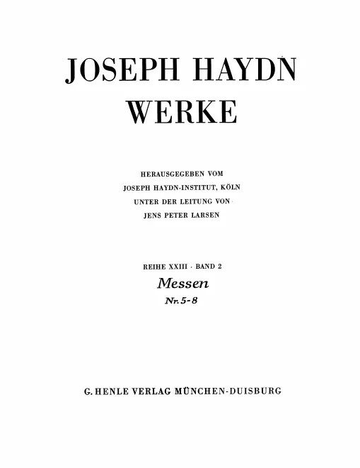 XXIII/2. Messen Nr. 5-8