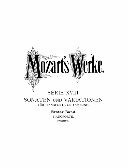18/1. Sonaten und Variationen für Pianoforte und Violine. (Band I)
