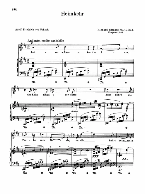 Complete Score (low voice, transposed to )