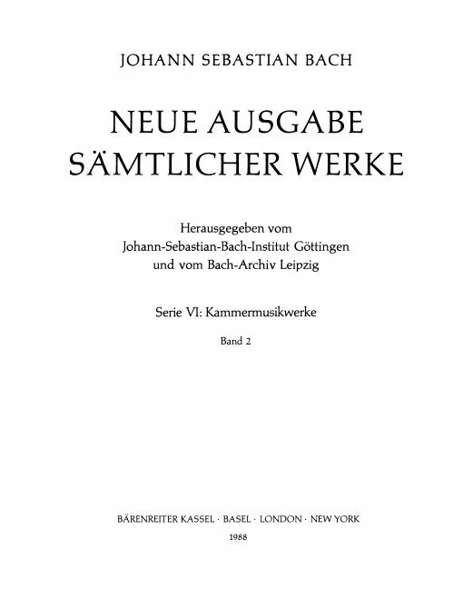 2. Sechs Suiten für Violoncello solo