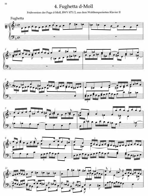 6. Fughetta in , BWV 875/2 (Early Version)