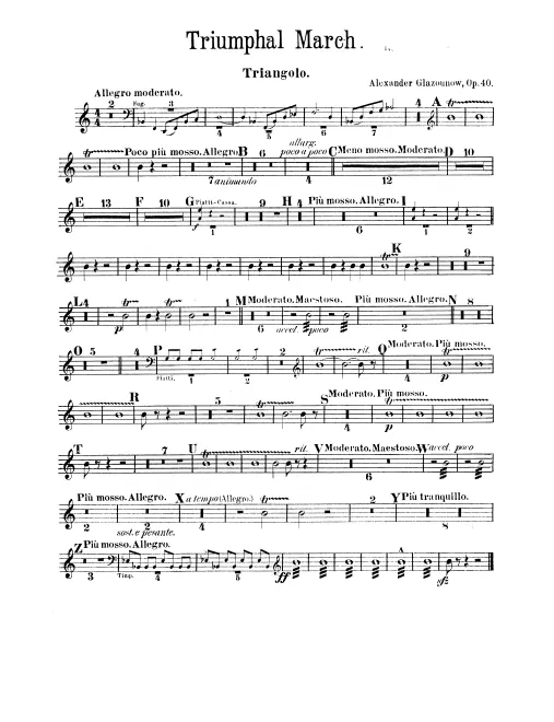 Triangle, Snare Drum, Cymbals, Bass Drum, Bells