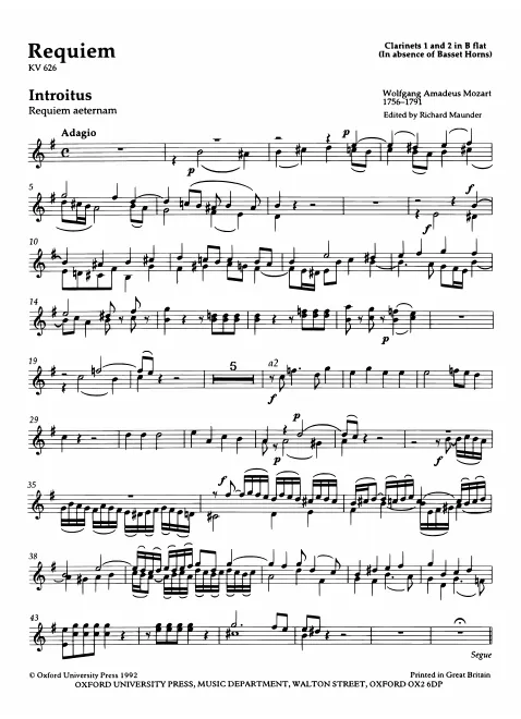 Clarinet 1/2 (B, substitute for Basset Horns)