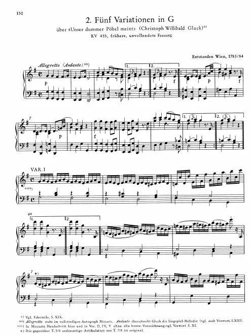 Theme, Variations 1-5 (Fragment)