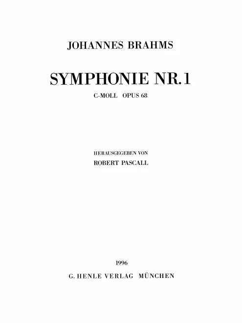 I/1. Symphonie Nr. 1 c-Moll op. 68