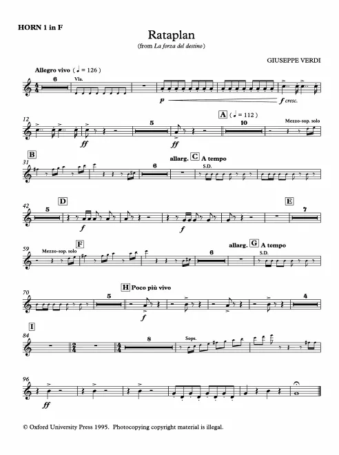 Horns 1, 2, 3, 4 (F)