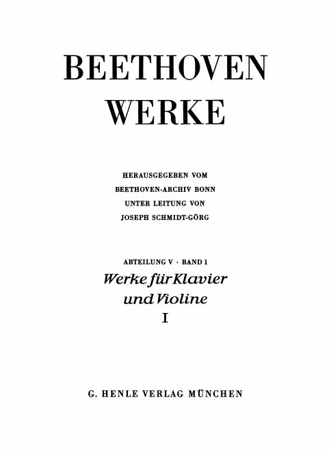 1. Werke für Klavier und Violine I