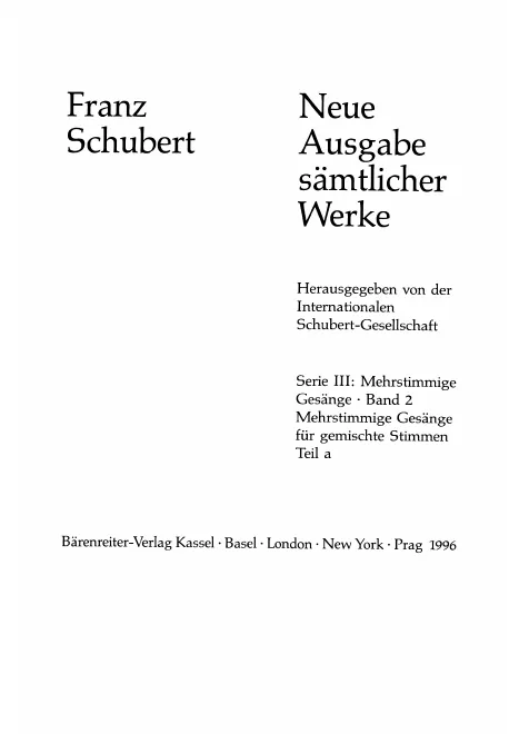 2a. Mehrstimmige Gesänge für gemischte Stimmen (Teil a)