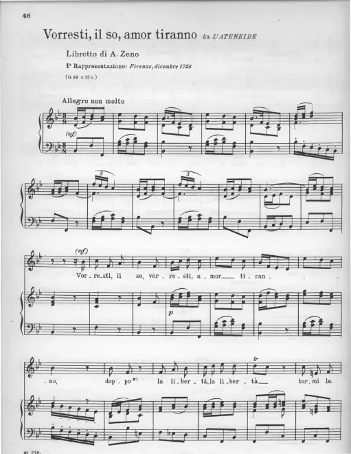 Act II, Sc.5. Aria of Teodosio: Vorresti, il so, amor tiranno