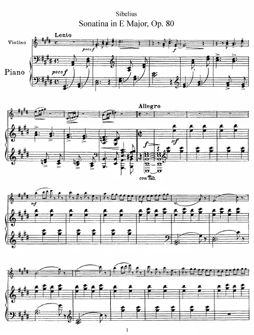 Complete Score, Violin part