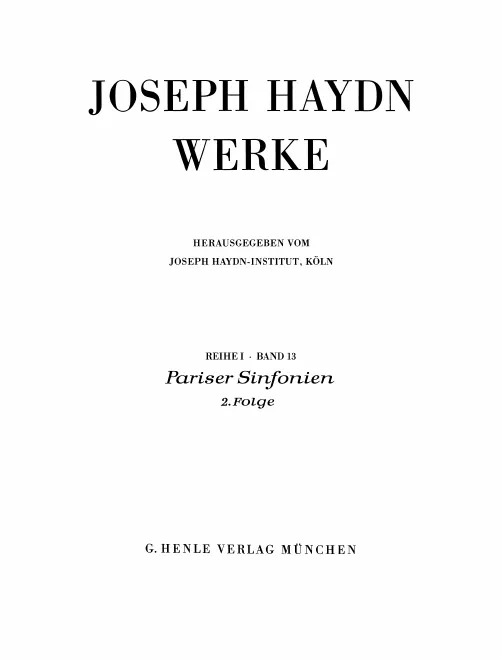 I/13. Pariser Sinfonien 2. Folge