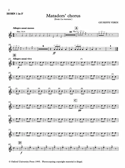 Horn 1, 2, 3, 4 (F)
