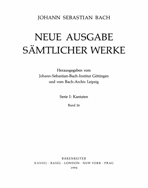 26. Kantaten zum 22. und 23. Sonntag nach Trinitatis