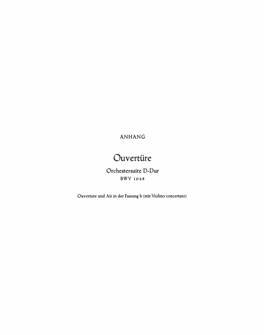 Anhang: Version B (Nos.1-2, Violin Solo in No.2)