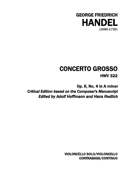 Continuo (Cello Concertino and Ripieno/Violone/Bassoon)