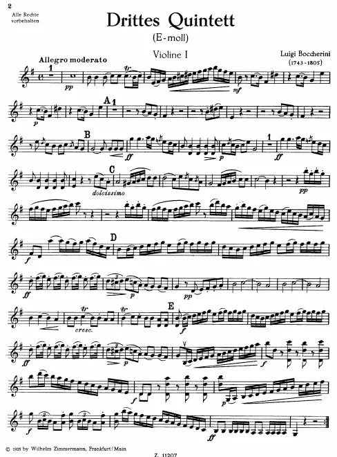 Violins 1, 2, Viola, Cello