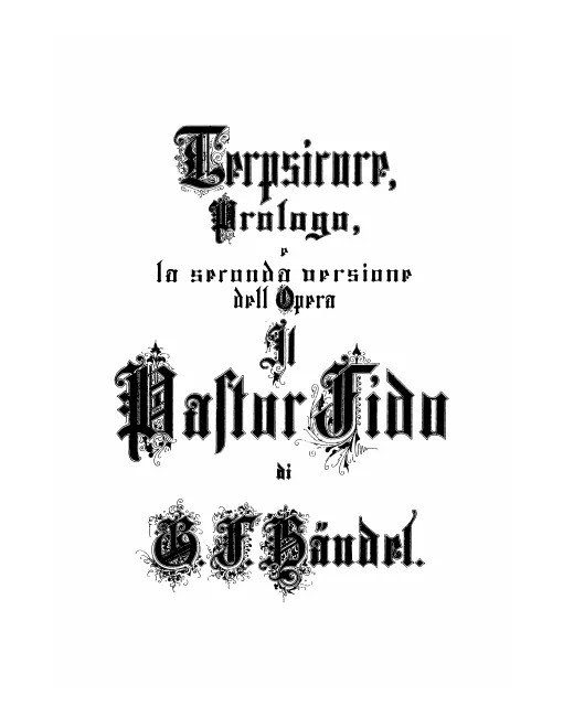 Complete Score, including the ballet Terpsicore