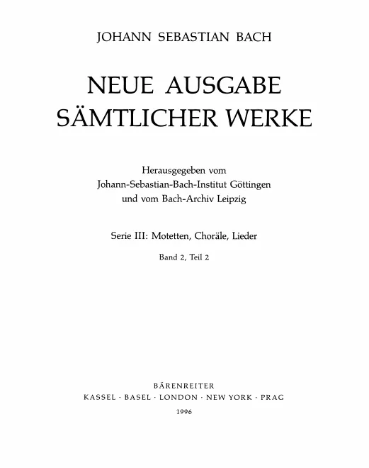 2/2. Choräle und geistliche Lieder, Teil 2: Choräle der Sammlung C.P.E. Bach nach dem Druck von 1784-1787